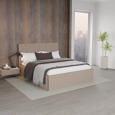 Кровать с подъемным механизмом Кастра Бежевая 180х200 (aura4)